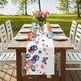 thumbnail image 4 of Table Runners 72 Inches Long Dress Scarves, Independence Day Farmhouse Kitchen Table Runner, Coffee Tablerunners, Flag Balloons Butterflies Watercolor 18x72 Inch, 4 of 9