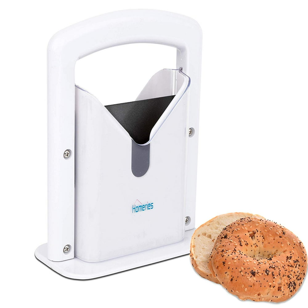 Homeries Bagel Slicer, Perfect for Bagels, Safe Grip, Safety Shield