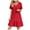 y03-Red, variant on Ichuanyi Dresses for Women, Fall Fashion Women Summer Casual V-Neck Froral Print 3/4 Sleeve Loose Dress