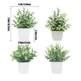 thumbnail image 3 of Hvmvliv Fake Flower Pots 4Pack Small Fake Plants Mini Artificial Potted Plants Table Desk Home Bathroom Office Decor Green, 3 of 6