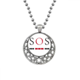 thumbnail image 1 of Morse Code Rescue Point Ligne Expression Colliers Pendentif Rétro Lune Étoiles Bijoux, 1 of 3