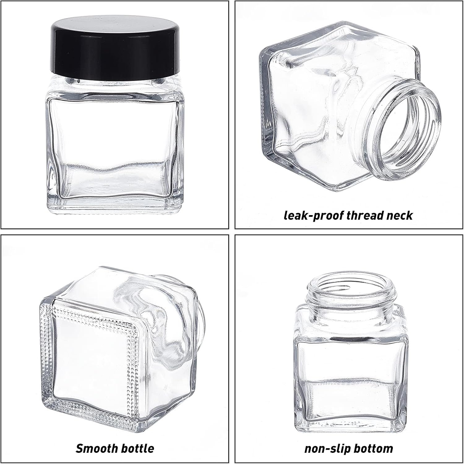 12 Pack 30ml Clear Empty Ink Bottles Glass Fountain Pen Ink Bottle with Plastic Bottle Caps 4pcs Mini Transparent Plastic Funnel 6pcs 2ml Disposable Plastic Teardrop DIY Making