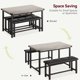 thumbnail image 2 of Historyli Juego de mesa de comedor para 4 personas,mesa de cocina con bancos,juego de mesa de comedor rectangular con 2 bancos tapizados,juego de mesa de comedor de 3 piezas para espacios pequeños, 2 of 7