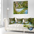 thumbnail image 3 of Designart Plitvice Lakes Long View - Landscape Photo Throw Pillow - 18x18, 3 of 5