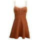 thumbnail image 2 of Vestido corto sin mangas con tirantes finos de punto para mujer para fiesta en la playa caqui XL, 2 of 9