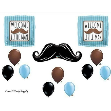 Welcome Little Man Mustache Baby Shower Balloons Decorations