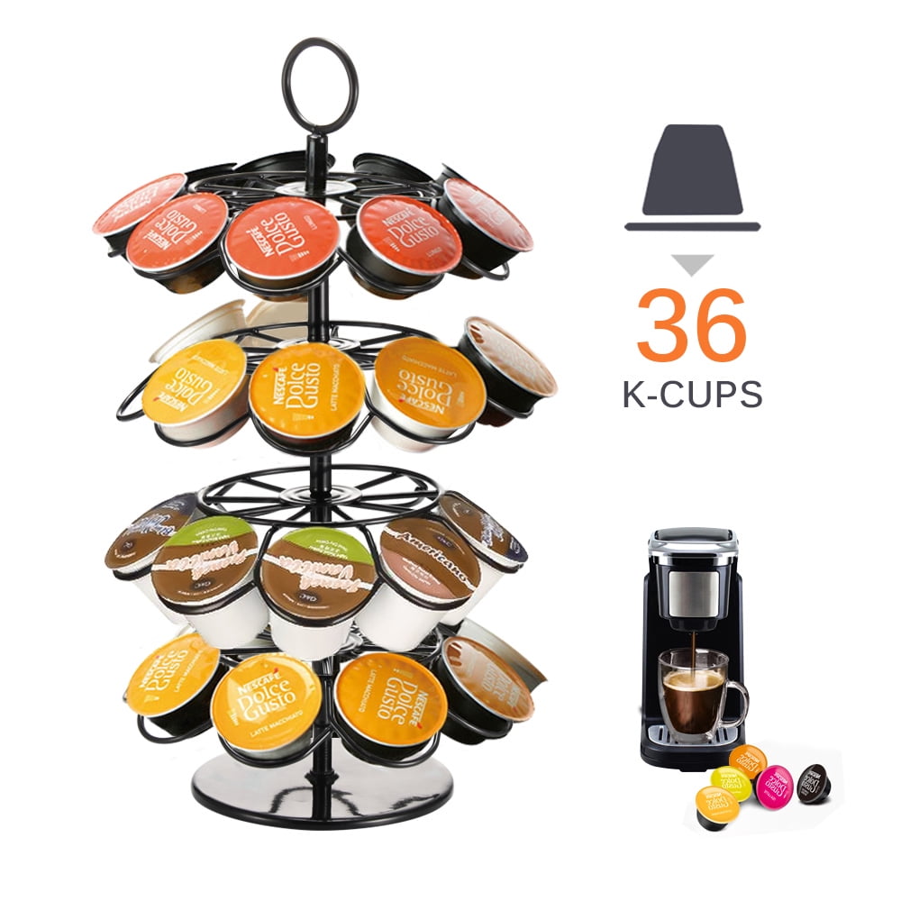 Practical Coffee Capsules Holder Rack Rotary Capsule Tower Stand for Nespresso  Dolce Gusto K-Cup Coffee Capsules 