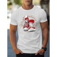 thumbnail image 1 of Canvas shoe pattern printed men's creative top, casual short-sleeved round neck T-shirt, summer outdoor men's wear, Casual Sporty Tee, Summer Gifts, 1 of 8