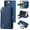 Blue, variant on Wallet Case for iPhone SE(5G) 2022 iPhone 7 iPhone 8 iPhone SE 2020, Retro Matte 9 Card Holder Slots Zipper Pocket PU Leather Closure Kickstand with Wrist Strap Flip Case - Blue