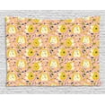 thumbnail image 1 of Hedgehog Tapestry, Cute Small Woodland Creature with Mushroom Foliage and Cones on Pink Background, Wall Hanging for Bedroom Living Room Dorm Decor, 60W X 40L Inches, Multicolor, by Ambesonne, 1 of 2