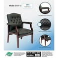 thumbnail image 2 of Maklaine Traditional Faux Leather Tufted Guest Chair in Black, 2 of 8