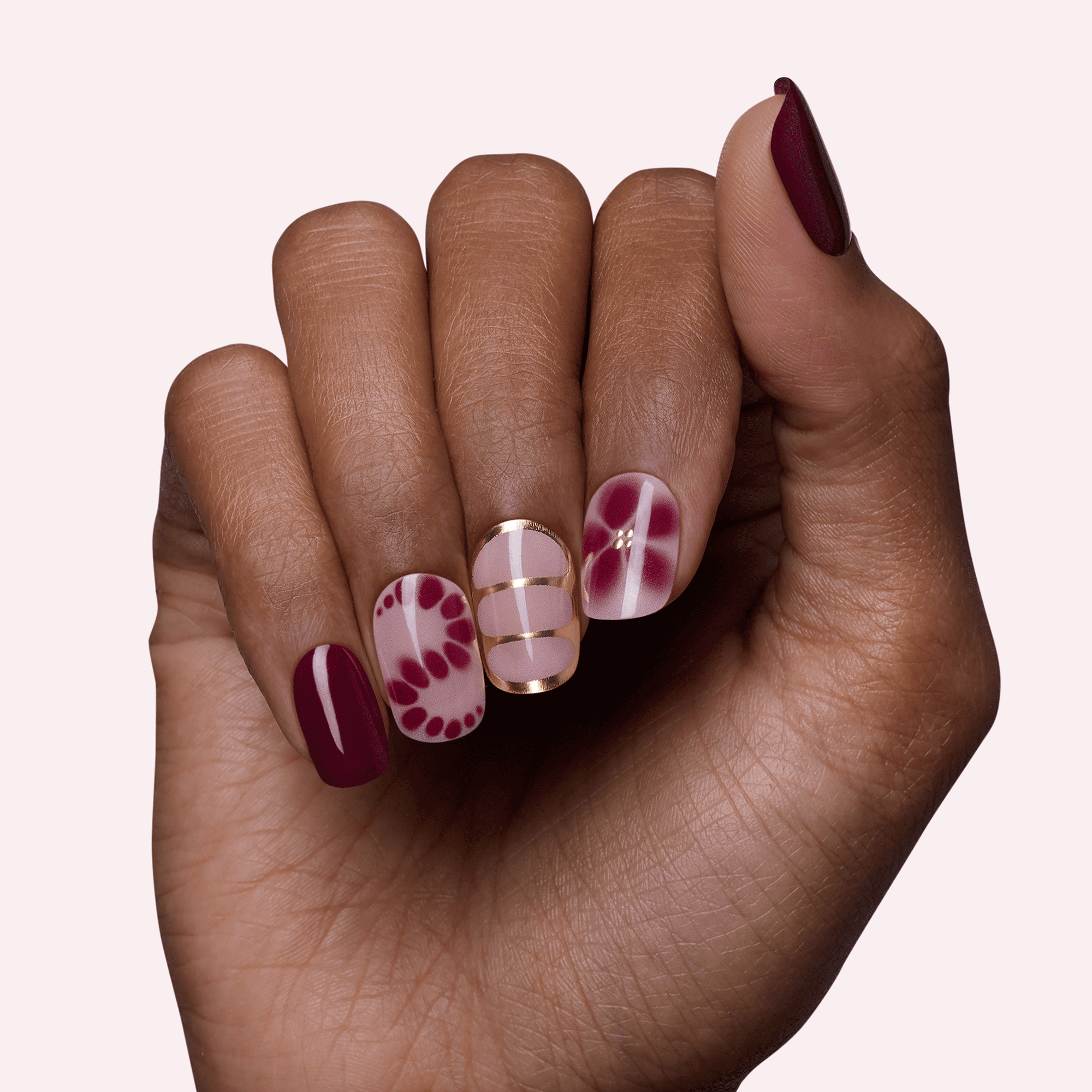 Dashing Diva GLAZE EXTENSIONS Refill Set in Ruby Bloom, Short Squoval, Semi-Cured Gel Nail Lengthening Strips, Includes 30 Gel Strips (Required LED lamp sold separately)