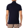 thumbnail image 3 of Trojan Stripe Collar Knitted Polo Shirt, Blue, 3 of 6