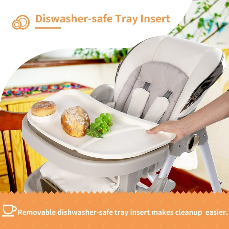 DEYGIA High Chairs for Babies and Toddlers 8 in 1 Baby High Chair with Adjustable Seat Back Detachable Seat Cushion and Double Removable Tray