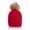 Red, variant on Female Students Fall And Winter Wool Cap, Wool Ball Plus Velvet Fashion Fashion Warm Knit Cap
