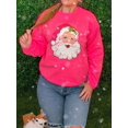 thumbnail image 5 of Sudadera navideña para mujer de 2025 con copos de nieve y letras bordadas, sudadera informal de cuello redondo con capucha, ropa de calle, 5 of 5
