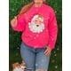 thumbnail image 4 of Sudadera navideña para mujer de 2025 con copos de nieve y letras bordadas, sudadera informal de cuello redondo con capucha, ropa de calle, 4 of 5