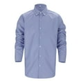 thumbnail image 2 of Men Shirts Long Sleeve Striped Regular Fit Pleated Wrinkle Elastic Work formal Shirt Top M, 2 of 6