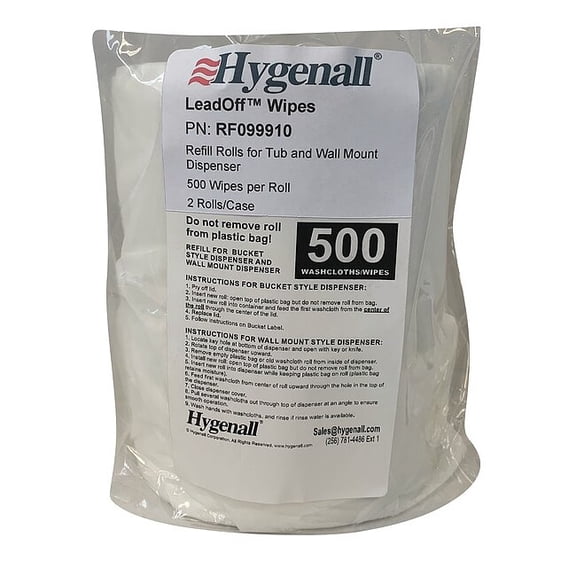 Hygenall Lead Removing Wipes,Bag,PK2 RF099910