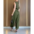 thumbnail image 4 of CHICME Womens Summer One Piece Jumpsuit Sleeveless Dressy Jumpsuits High Slit Casual Overalls for Vacation Evening Wear Green-S, 4 of 8