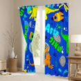 thumbnail image 3 of Manfei Cute Dino Dinosaur Blackout Curtains Set of 2 (52x84 Each),Cartoon Rocket Planet Window Curtains,Blue Orange Gray Curtains and Drapes For Boys Teens,Super Cozy Room Decor, 3 of 6