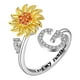 thumbnail image 1 of Fiudx Anillo de Girasol, Anillo de Aleación Ajustable y Abierto, Anillo Giratorio de Girasol con Circonita, Anillo para Aliviar El Estrés y La Ansiedad, Accesorio de Moda para Mujer, Regalo para Ella, 1 of 1