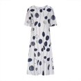 thumbnail image 4 of QJUHUNG Robe d'Été à Imprimé Floral Hawaïen pour Femmes, Manches Courtes, Robe Midi Fluide avec Poches, Coupe Ample, Tenue de Plage et de Villégiature, 4 of 6