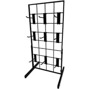 LUDYSHARE Black Gridwall Countertop Display with Mini T-Legs - Includes (9) 4" Gridwall Hooks Included - Heavy Duty Panel - 12" x 24"