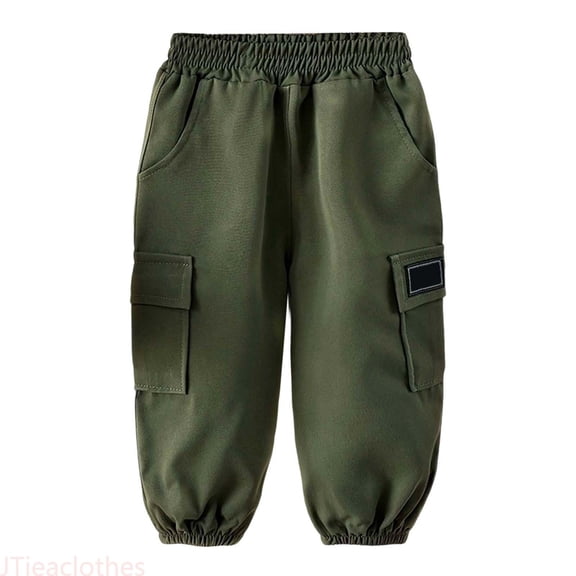 JTieaclothes Boys Pants Kids Casual Joggers Cargo Pants With Elastic Cuffs Comfortable Loose Fit Trousers For Toddler To Big Boys Daily Wear,Boys Pants Sizes 3-4 Years