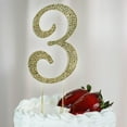 thumbnail image 2 of BalsaCircle Number 3 Cake Topper 4.5" Gold Rhinestone Personalized Wedding Party Monogram Decorations, 2 of 4