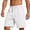 White, variant on Yievot Mens Casual Shorts 7 Inch Summer Drawstring Elastic Waist Sport Sweat Shorts with Pockets