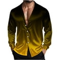 thumbnail image 2 of S-5X Plus Size Satin Shirts for Men Big & Tall Long Sleeve Button-Down Tshirts Shirt Mens Trendy Gradient Printed Lapel Silk Vintage Tees Tops, 2 of 8