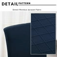 thumbnail image 4 of Enova Home 4 Pcs Rhombus Jacquard Stretchy Universal Dining Chair Slipcovers (Dark Blue), 4 of 6