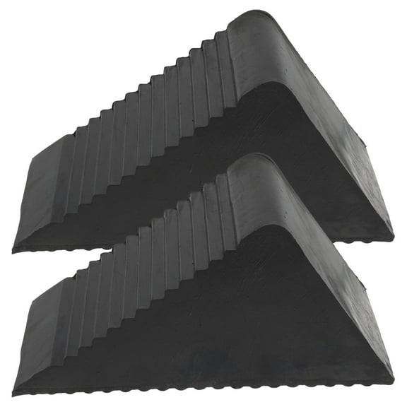 Beaupretty 2Pcs Vehicle Wheel Chocks Black Rubber Car Stop Blocks for Stability