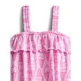 thumbnail image 2 of Wonder Nation Baby Girls' Ruffle Print Tank Romper, Sizes 0M-24M, 2 of 3