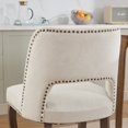 thumbnail image 5 of UHOMEPRO Dining Chair Set of 2, Mid-Century Fabric Upholstered Dining Room Chairs, Modern Kitchen Chairs with Curved Backrest and Copper Nails for Dining Room Living Room Kitchen, Beige, 5 of 9