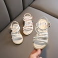 thumbnail image 6 of NOKIO Girls' Glitter Sandals Girls' Summery Sandals Summer Girls' Sandals Korean Edition Little Girls' Pearl Open Toe Princess Shoes Little Medium And Big Children's Performance Shoes, 6 of 7