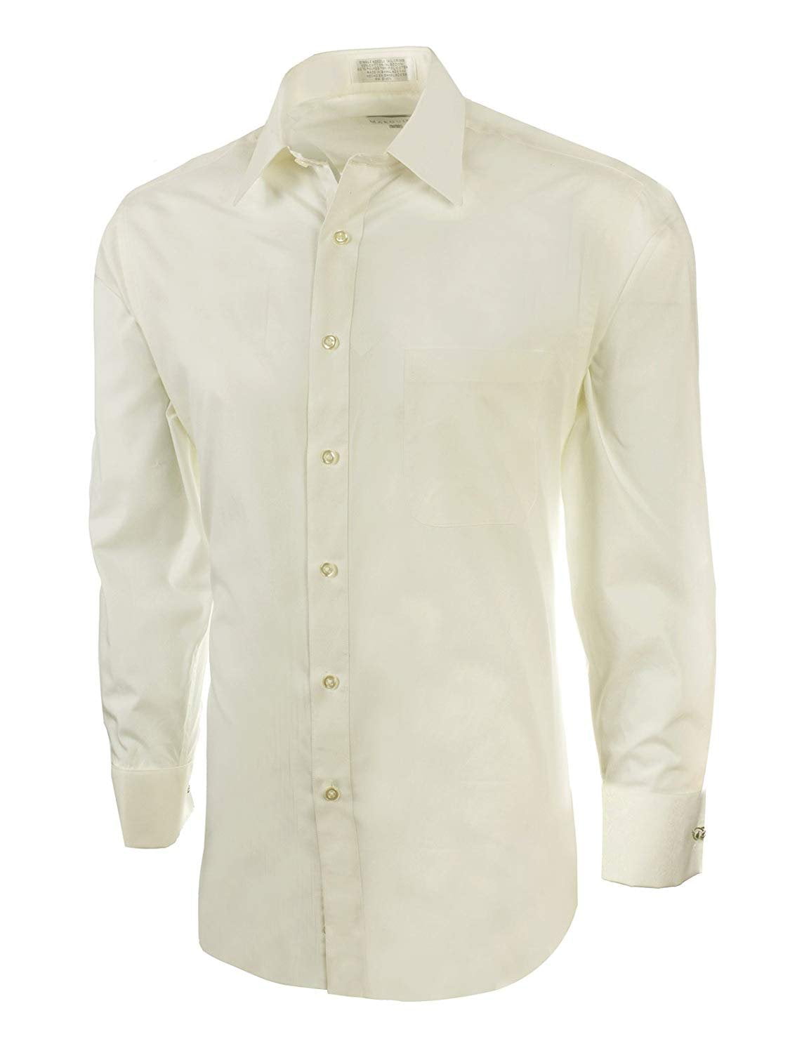 Marquis Men'S Slim Fit Solid Dress Shirt White Xx-Large 18-18.5 Neck 34/35 Sleev 