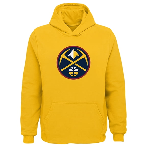 Youth Outerstuff Gold Denver Nuggets Primary Logo Pullover Hoodie