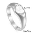 thumbnail image 4 of PAURO Women Stainless Steel Heart Ring Signet Style White Shell Face Wedding Engagement Statement Pinky Ring Silver Plated White Size 6, 4 of 5