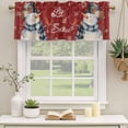 thumbnail image 2 of Red Snowman Christmas Curtain Valances for Windows, Kitchen Valance Window Treatments Panel 2 Pack, Snowflake Birds Botanical Rod Pocket Short Curtains for Bathroom Bedroom 54 x 18 Inch, 2 of 8