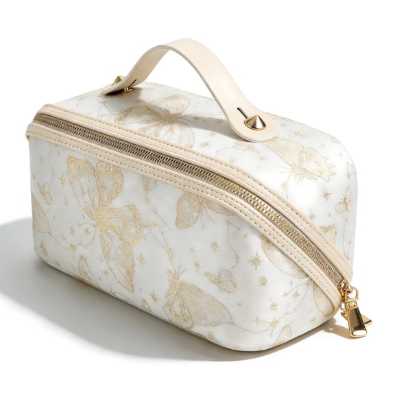 LAPTOM MAX Makeup Bag for Women, Portable Travel Cosmetic Organizer Toiletry Case with Zipper