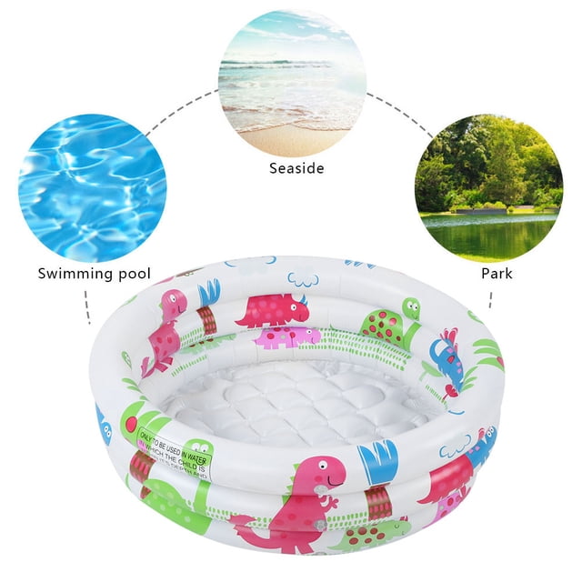 Piscina Inflable para Niños ANGGREK Patrón de Dinosaurio Redonda de PVC 61x28cm