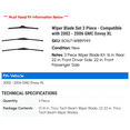 thumbnail image 2 of Wiper Blade Set 3 Piece - Compatible with 2002 - 2006 GMC Envoy XL 2003 2004 2005, 2 of 2