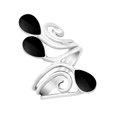 thumbnail image 2 of Floral Vine Ornate Teardrop Black Onyx Sterling Silver Ring-9, 2 of 5