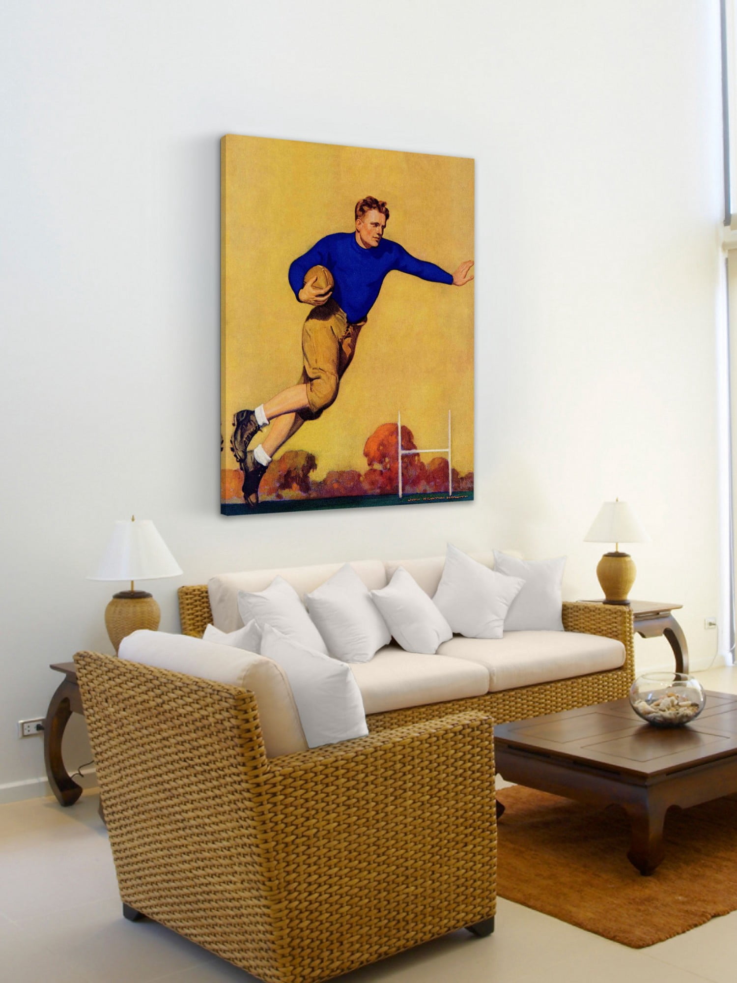 Marmont Hill Football Player by John Newton Howitt Painting Print on Canvas