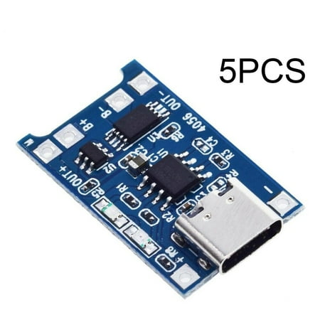 

5pcs 5V 1A USB Type C TP4056 Lithium Battery Charger Module Charging Board