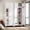 86 White Square with Mirror, variant on UNICOLY 86“ H Metal Armoire Wardrobe Closet, Large Wardrobe Cabinets with Hanging Rod, Black Adult