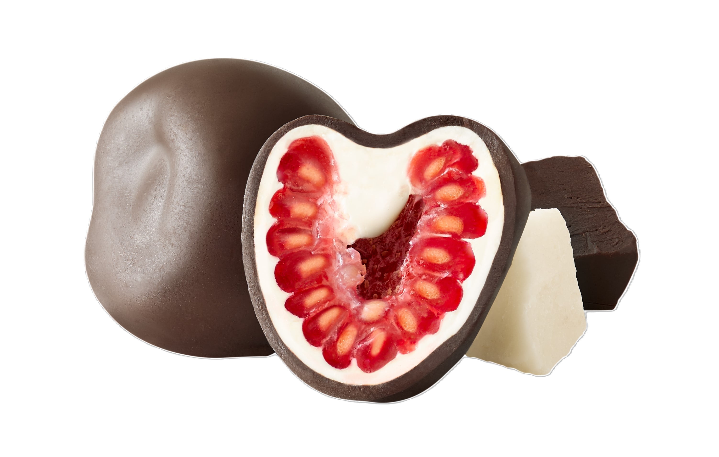 TruFru Frozen Rasperries in White & Dark Chocolate 6oz, TruFru Nature's Raspberries Frozen Fresh in White & Dark Chocolate