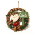 thumbnail image 1 of Corona navideña grande de ratán de madera maciza para puerta, colgante, bonito elemento navideño para muñeca., 1 of 8